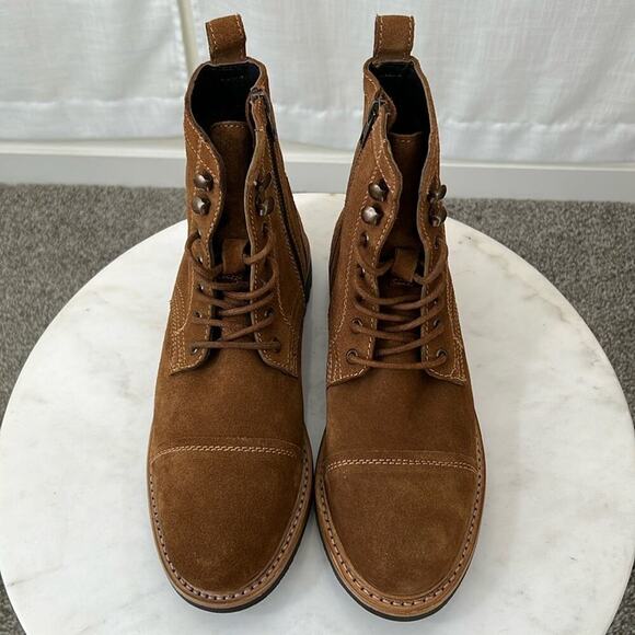 FRYE AND CO. Other - Frye NEW Russell Tan Leather Lace Up Zip Boots Men’s Size 9